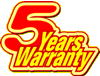 5 years warranty